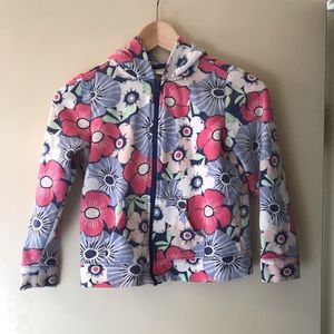 🍍Gymboree flower zippered sweatshirt with hoodie